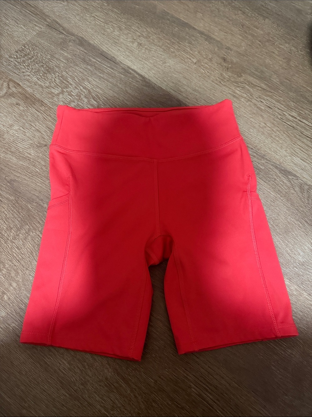 all in motion Bright Red High-Rise Bike Shorts